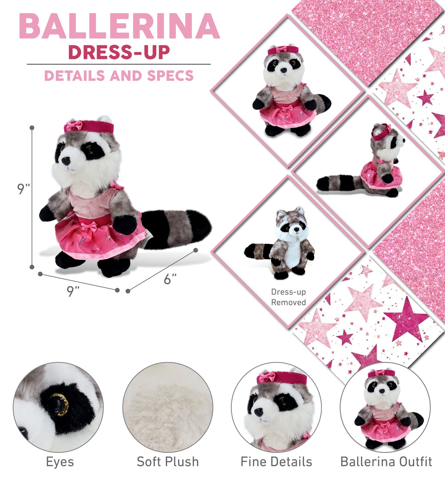 SUPER SOFT PLUSH - RACCOON Ballerina