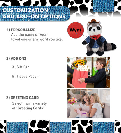 SUPER SOFT PLUSH - RACCOON COWBOY DRESS UP