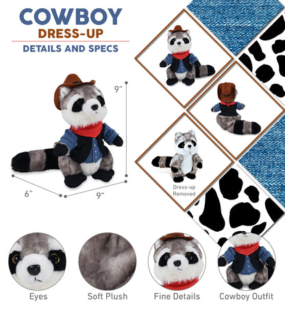 SUPER SOFT PLUSH - RACCOON COWBOY DRESS UP