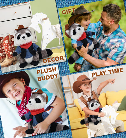 SUPER SOFT PLUSH - RACCOON COWBOY DRESS UP