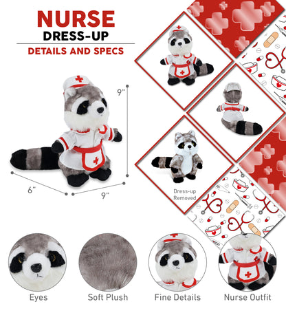 SUPER SOFT PLUSH - RACCOON NURSE DRESS UP