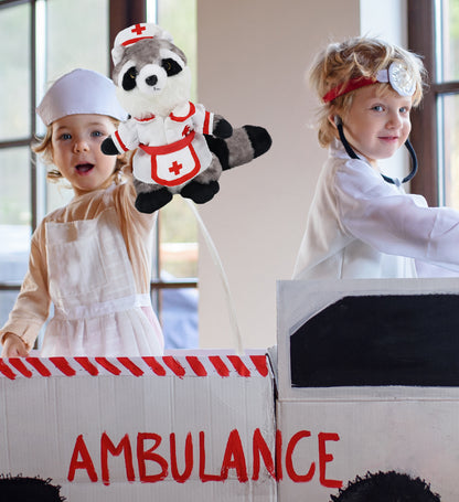 SUPER SOFT PLUSH - RACCOON NURSE DRESS UP