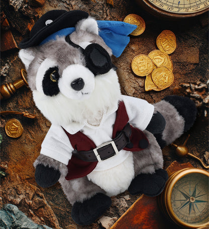 SUPER SOFT PLUSH - RACCOON WITH PIRATE DRESS UP