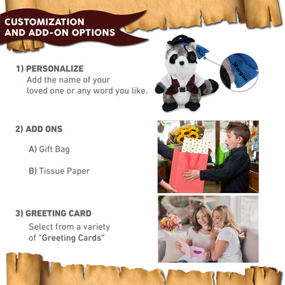 SUPER SOFT PLUSH - RACCOON WITH PIRATE DRESS UP