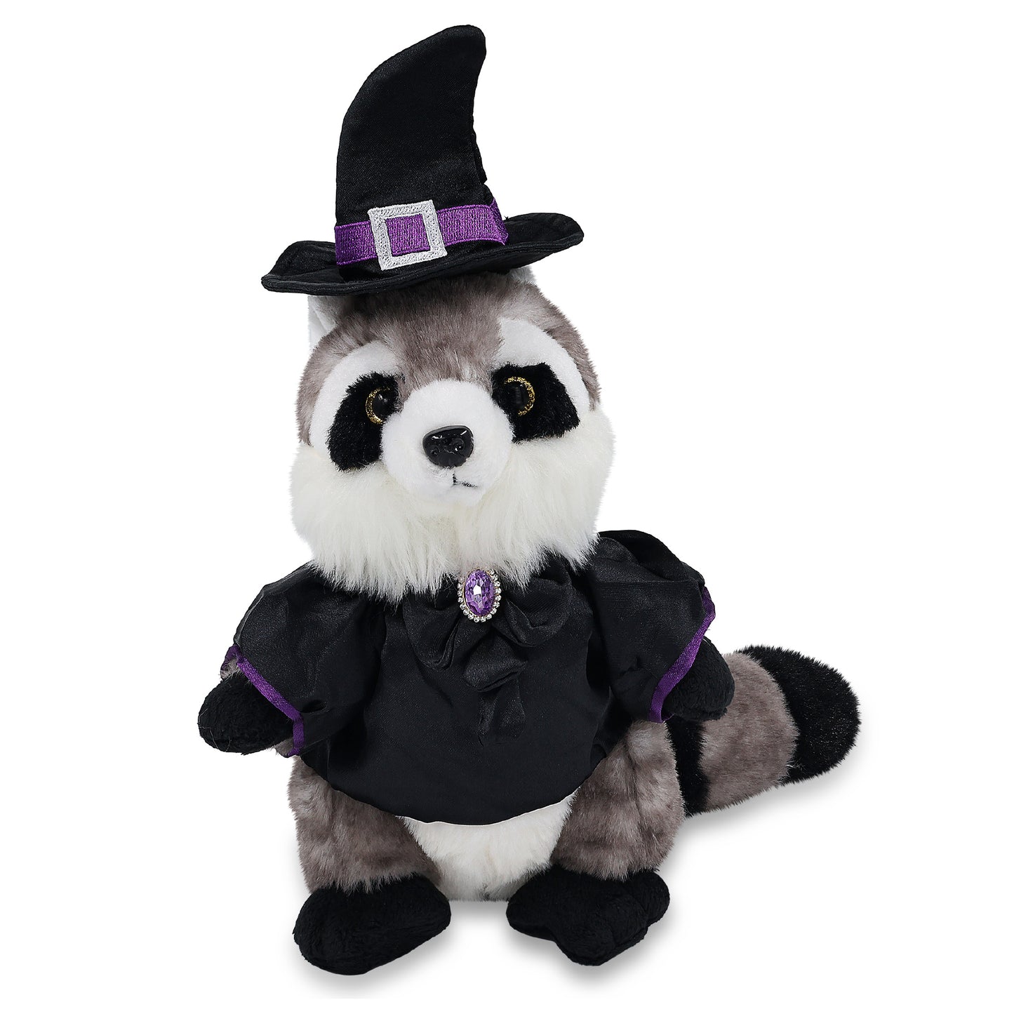 SUPER SOFT PLUSH - RACCOON WITH WITCH DRESS UP