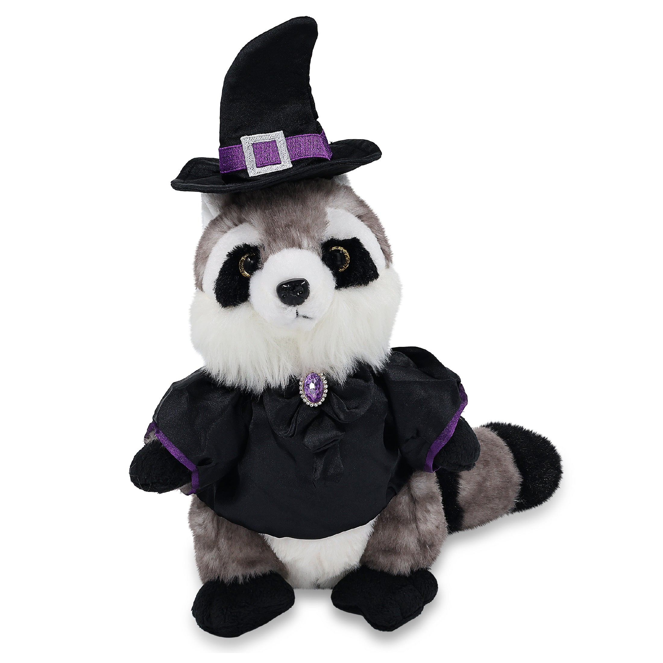 SUPER SOFT PLUSH - RACCOON WITH WITCH DRESS UP