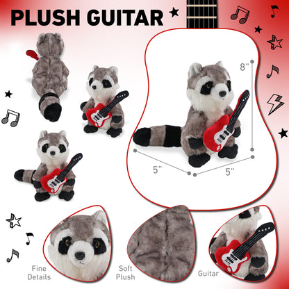 SUPER SOFT PLUSH - RACCOON WITH GUITAR ADD ON
