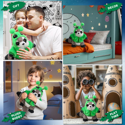 SUPER SOFT PLUSH - RACCOON WITH ALIEN SWEATER