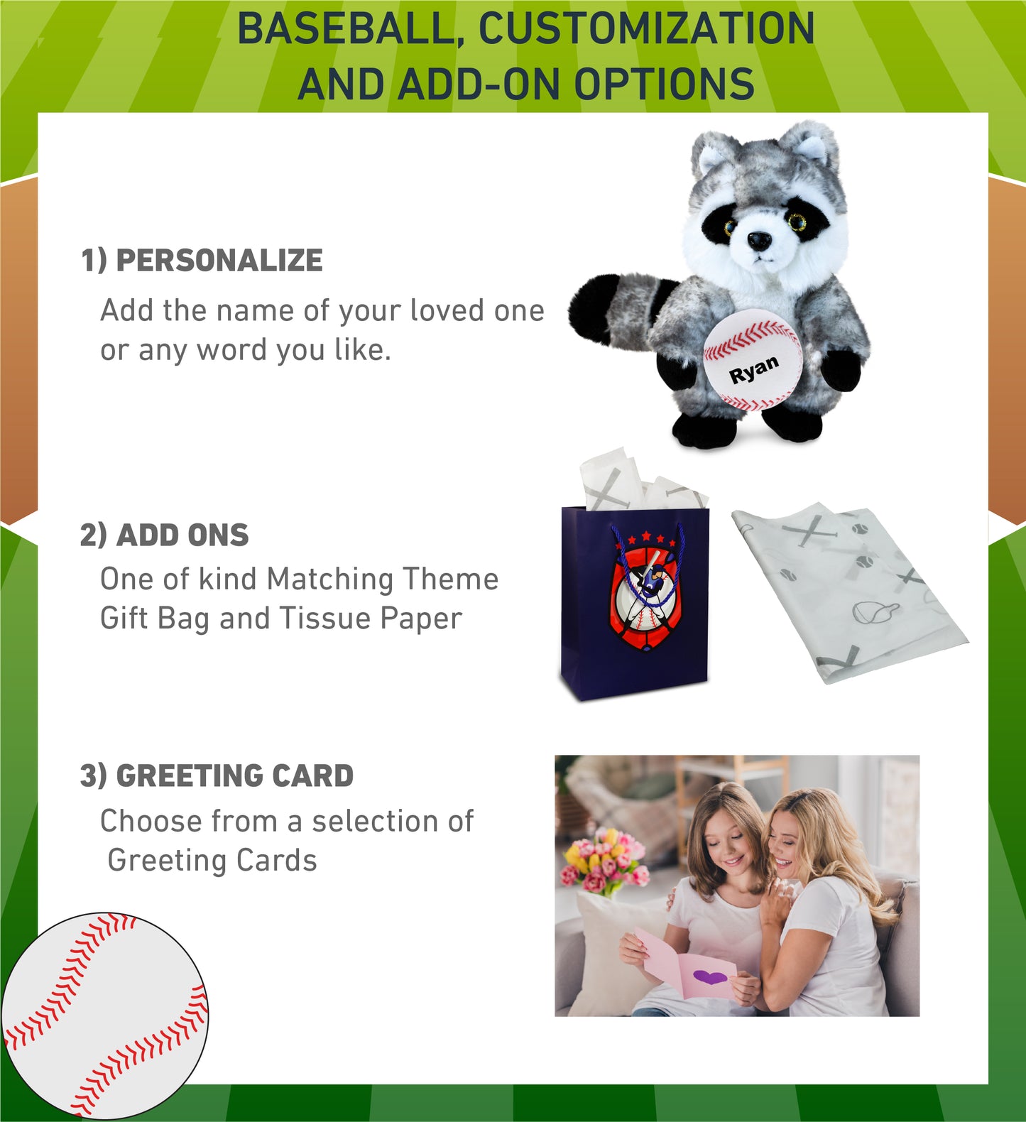 SUPER SOFT PLUSH - RACCOON WITH BASEBALL PLUSH