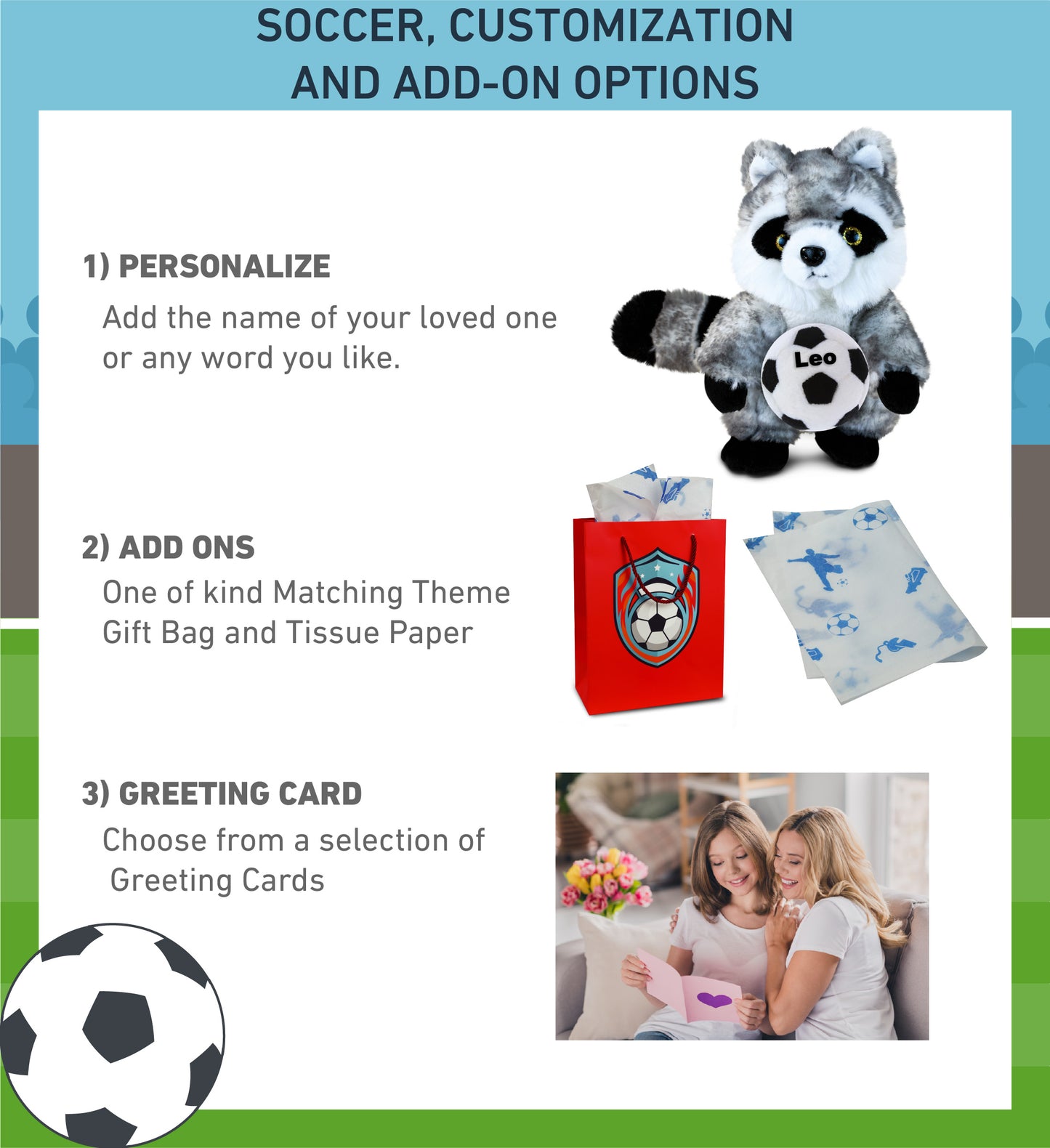 SUPER SOFT PLUSH - RACCOON WITH SOCCER PLUSH