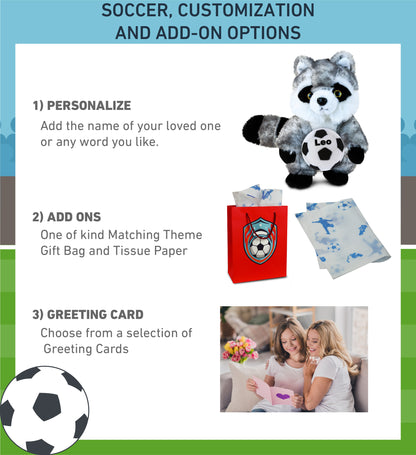 SUPER SOFT PLUSH - RACCOON WITH SOCCER PLUSH