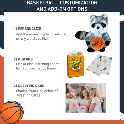 SUPER SOFT PLUSH - RACCOON WITH BASKETBALL PLUSH