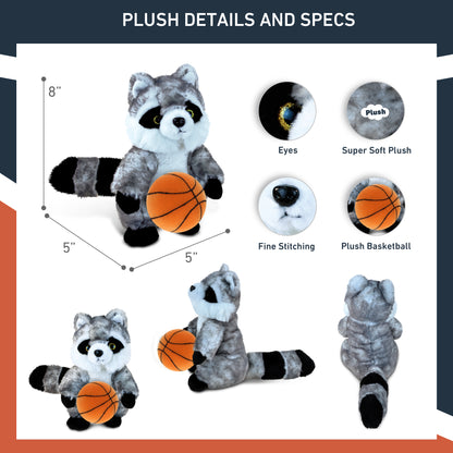 SUPER SOFT PLUSH - RACCOON WITH BASKETBALL PLUSH