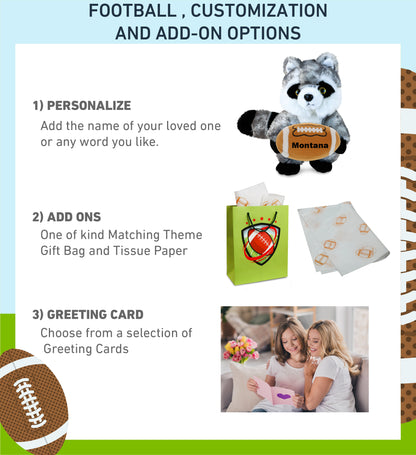 SUPER SOFT PLUSH - RACCOON WITH FOOTBALL PLUSH