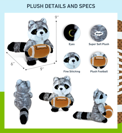SUPER SOFT PLUSH - RACCOON WITH FOOTBALL PLUSH