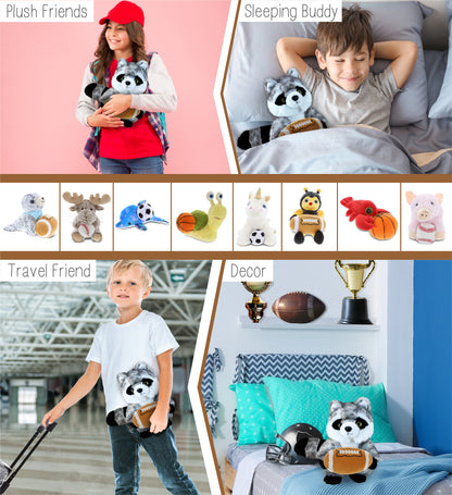 SUPER SOFT PLUSH - RACCOON WITH FOOTBALL PLUSH