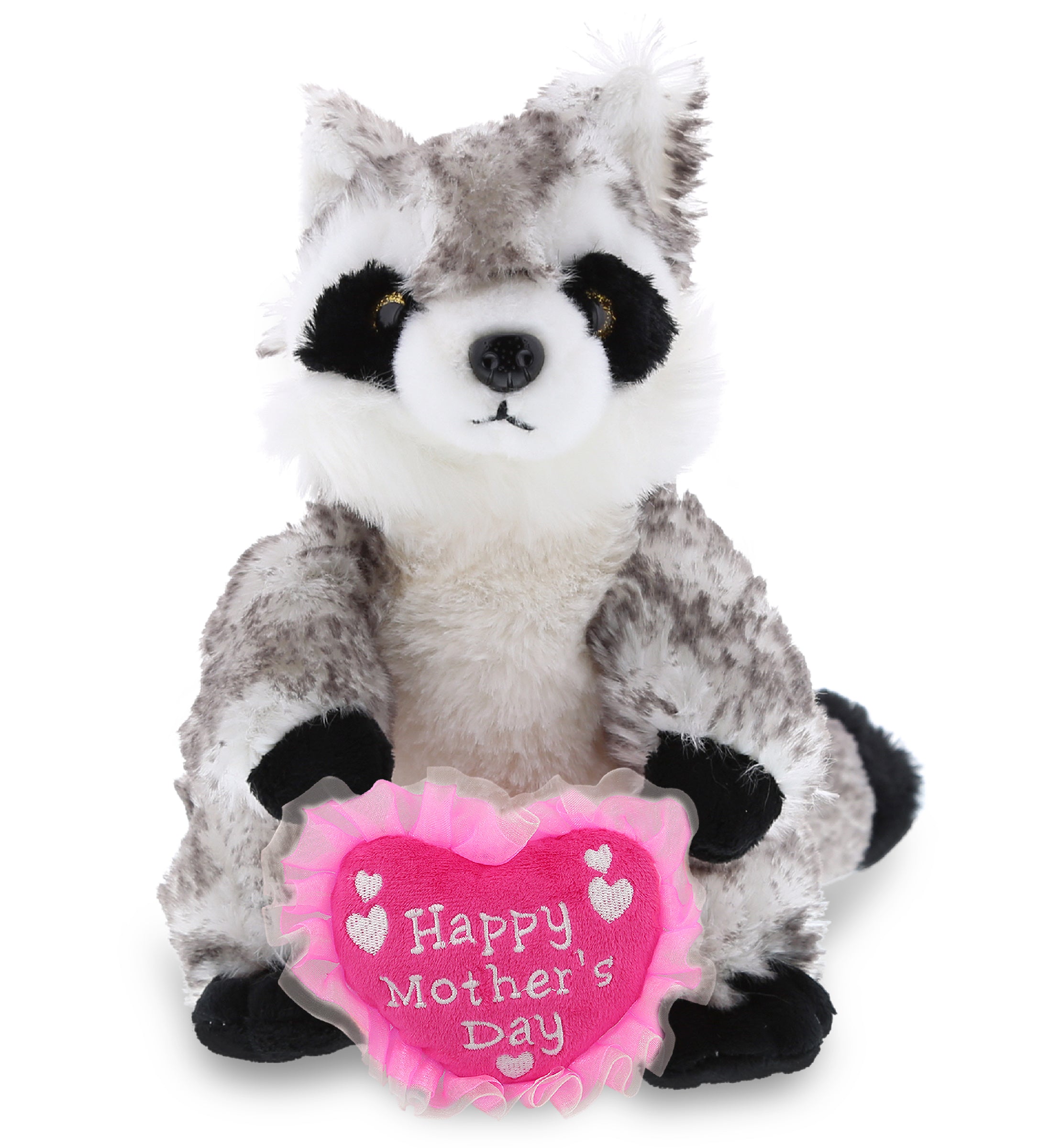 PLUSH MOTHERS DAY HEART - SUPER SOFT PLUSH - RACCOON