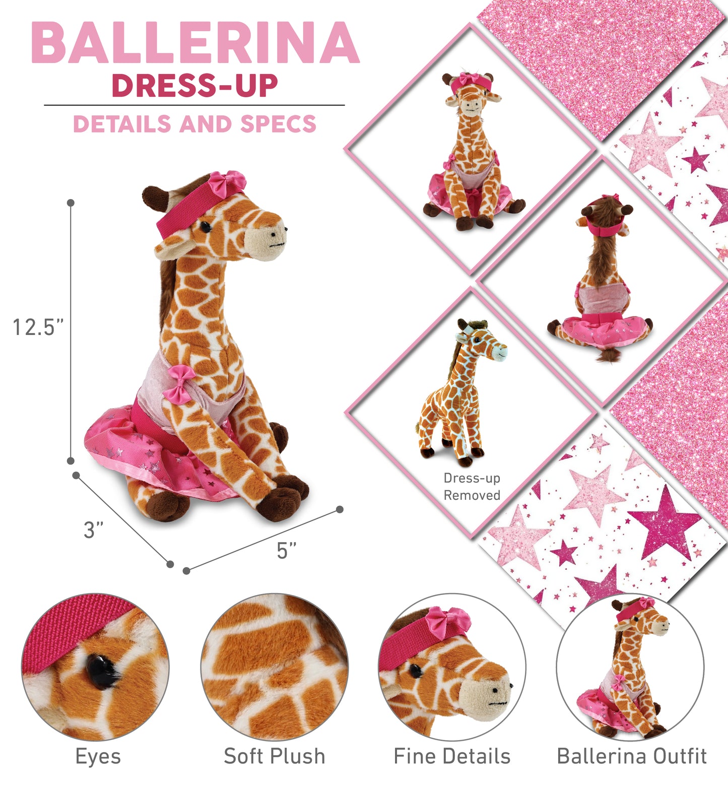 SUPER SOFT PLUSH - WILD SMALL GIRAFFE Ballerina