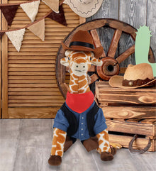 SUPER SOFT PLUSH - WILD SMALL GIRAFFE COWBOY DRESS UP