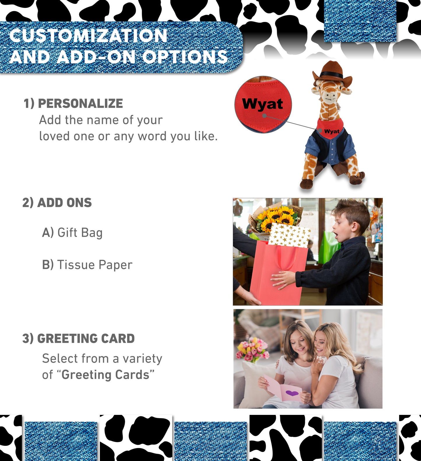 SUPER SOFT PLUSH - WILD SMALL GIRAFFE COWBOY DRESS UP