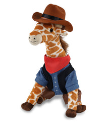 SUPER SOFT PLUSH - WILD SMALL GIRAFFE COWBOY DRESS UP