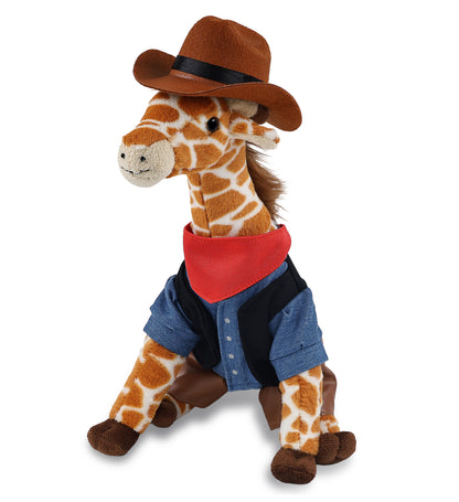 SUPER SOFT PLUSH - WILD SMALL GIRAFFE COWBOY DRESS UP
