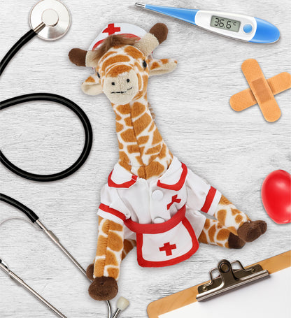 SUPER SOFT PLUSH - WILD SMALL GIRAFFE NURSE DRESS UP