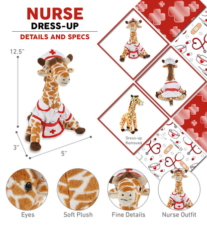 SUPER SOFT PLUSH - WILD SMALL GIRAFFE NURSE DRESS UP