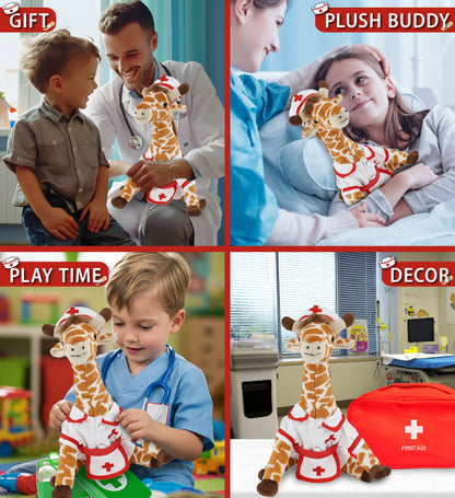 SUPER SOFT PLUSH - WILD SMALL GIRAFFE NURSE DRESS UP