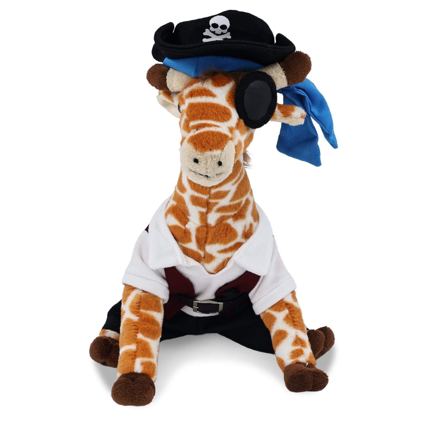 SUPER SOFT PLUSH - WILD SMALL GIRAFFE WITH PIRATE DRESS UP