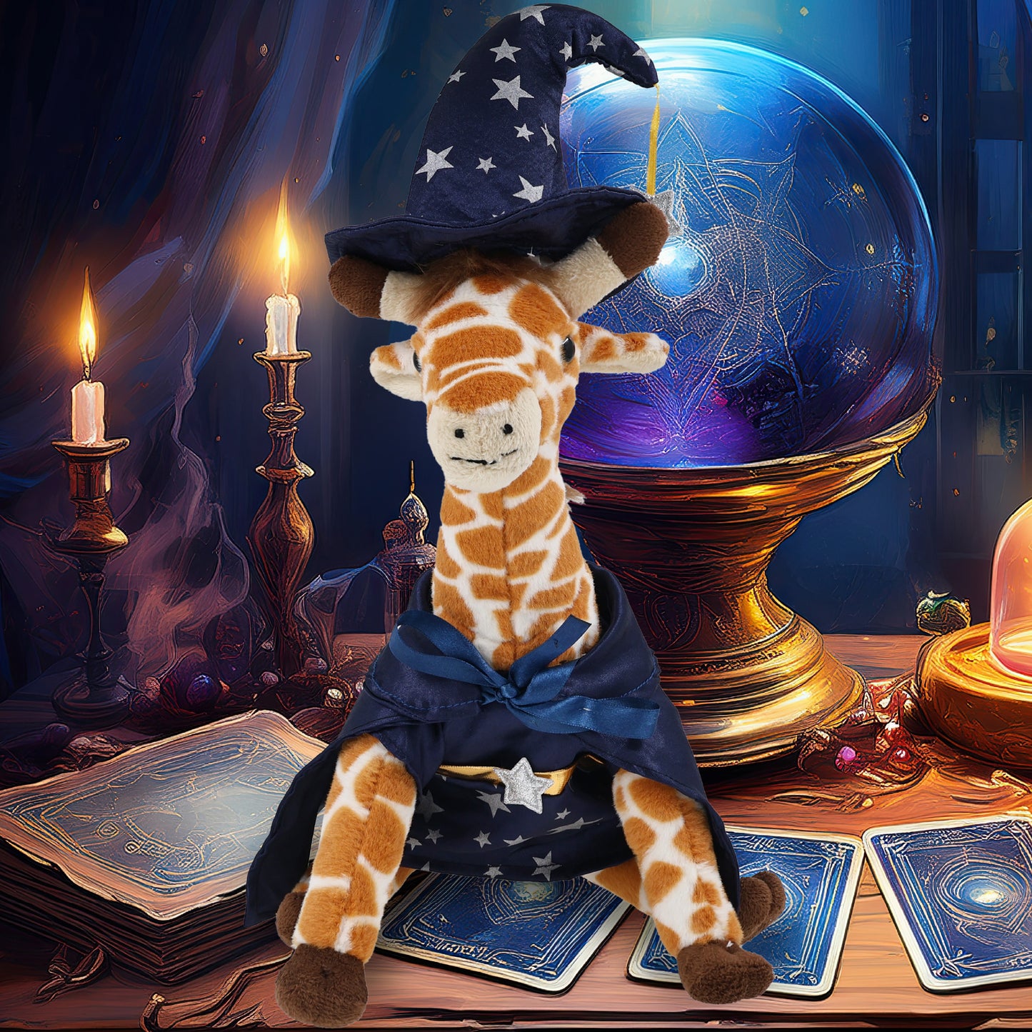 SUPER SOFT PLUSH - WILD SMALL GIRAFFE WITH WIZARD DRESS UP