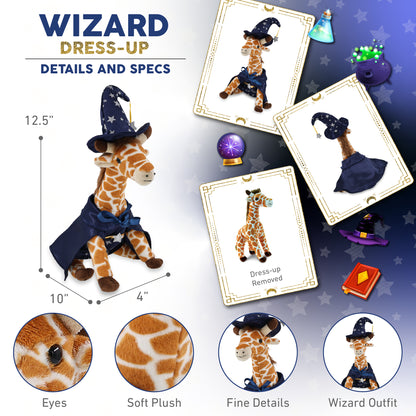 SUPER SOFT PLUSH - WILD SMALL GIRAFFE WITH WIZARD DRESS UP