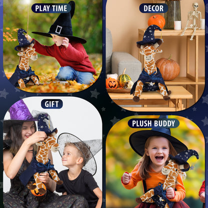 SUPER SOFT PLUSH - WILD SMALL GIRAFFE WITH WIZARD DRESS UP