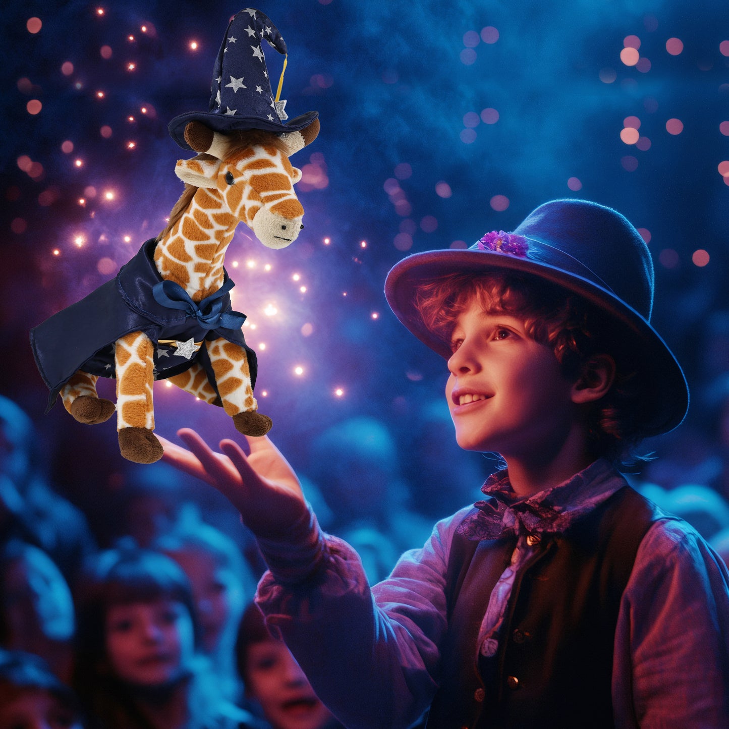 SUPER SOFT PLUSH - WILD SMALL GIRAFFE WITH WIZARD DRESS UP