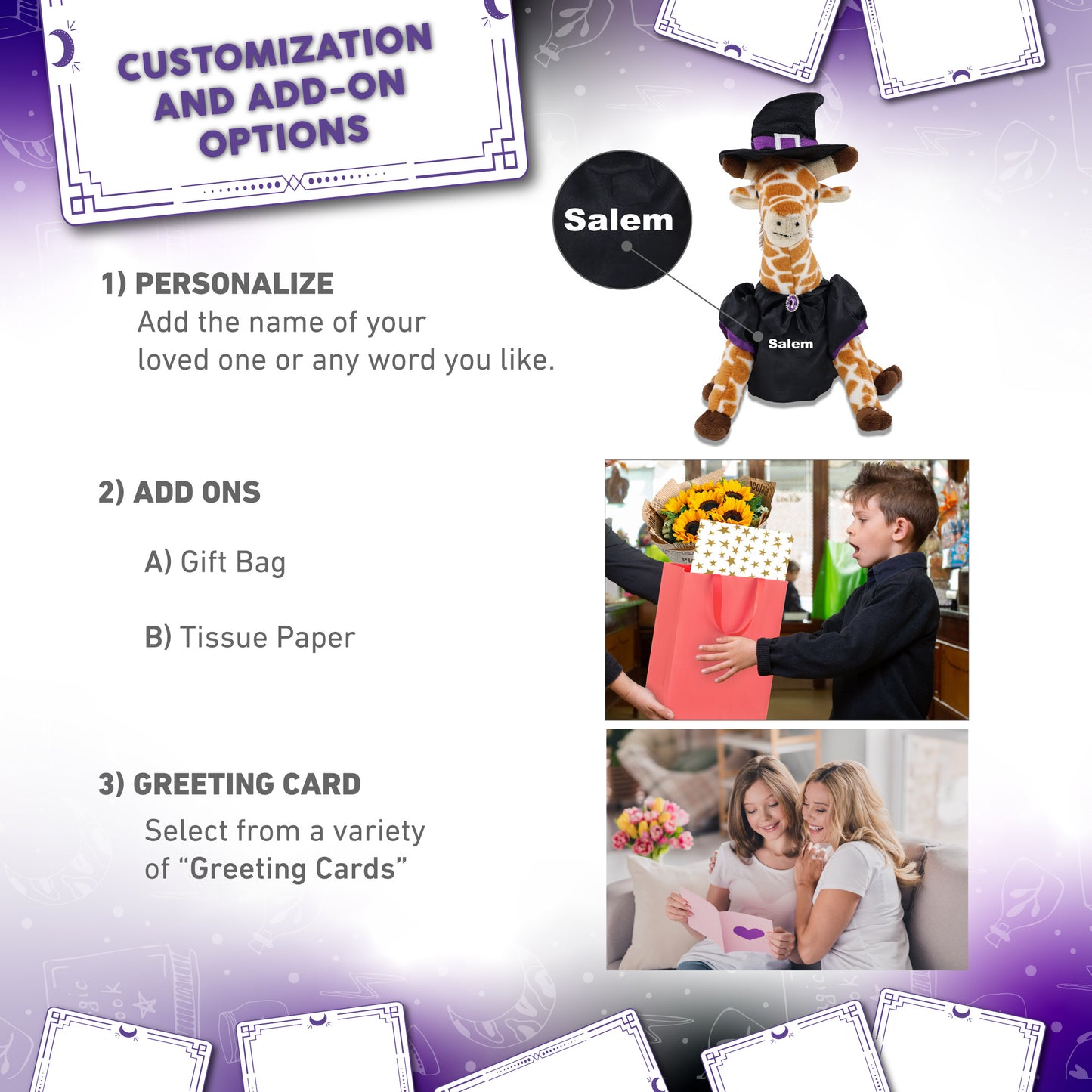 SUPER SOFT PLUSH - WILD SMALL GIRAFFE WITH WITCH DRESS UP