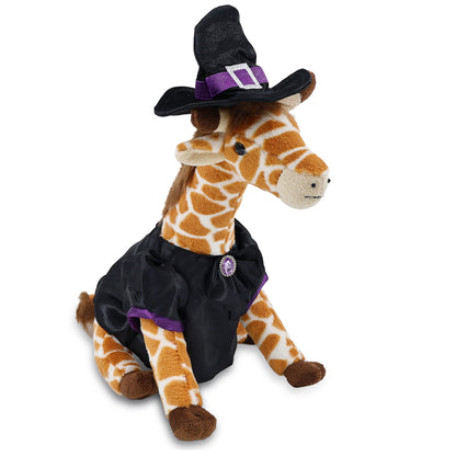 SUPER SOFT PLUSH - WILD SMALL GIRAFFE WITH WITCH DRESS UP