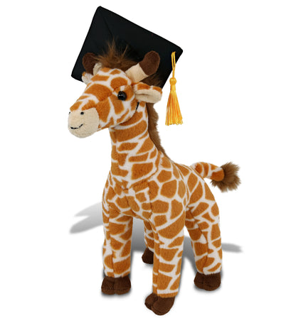 DolliBu Wild Giraffe Graduation Plush with Graduation Cap with Tassel - 10 Inch