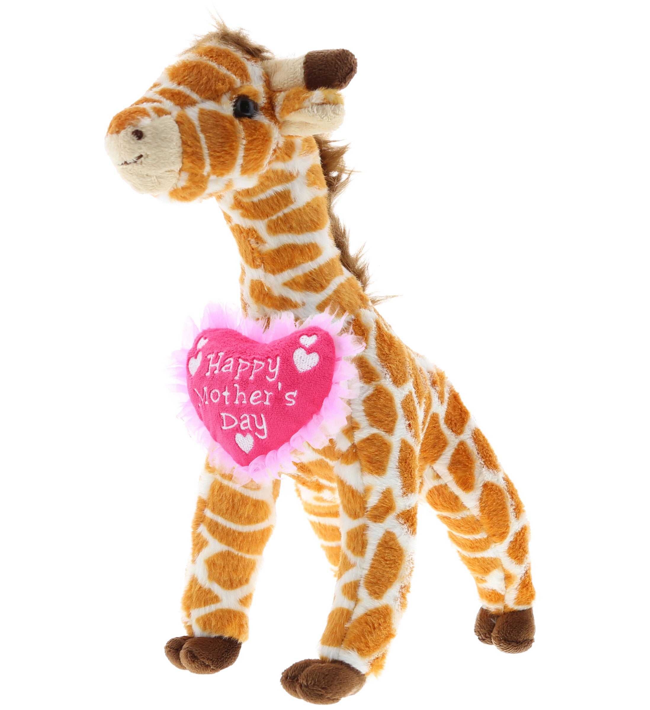 PLUSH MOTHERS DAY HEART - SUPER SOFT PLUSH - WILD SMALL GIRAFFE
