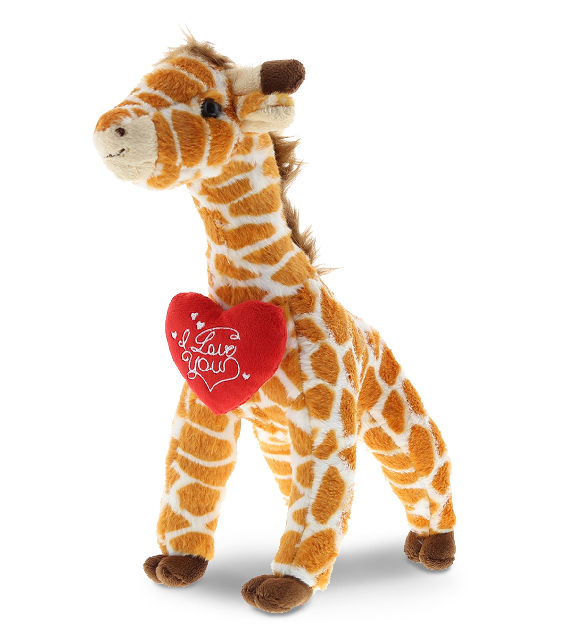 PLUSH I LOVE YOU RED HEART - SUPER SOFT PLUSH - WILD SMALL GIRAFFE