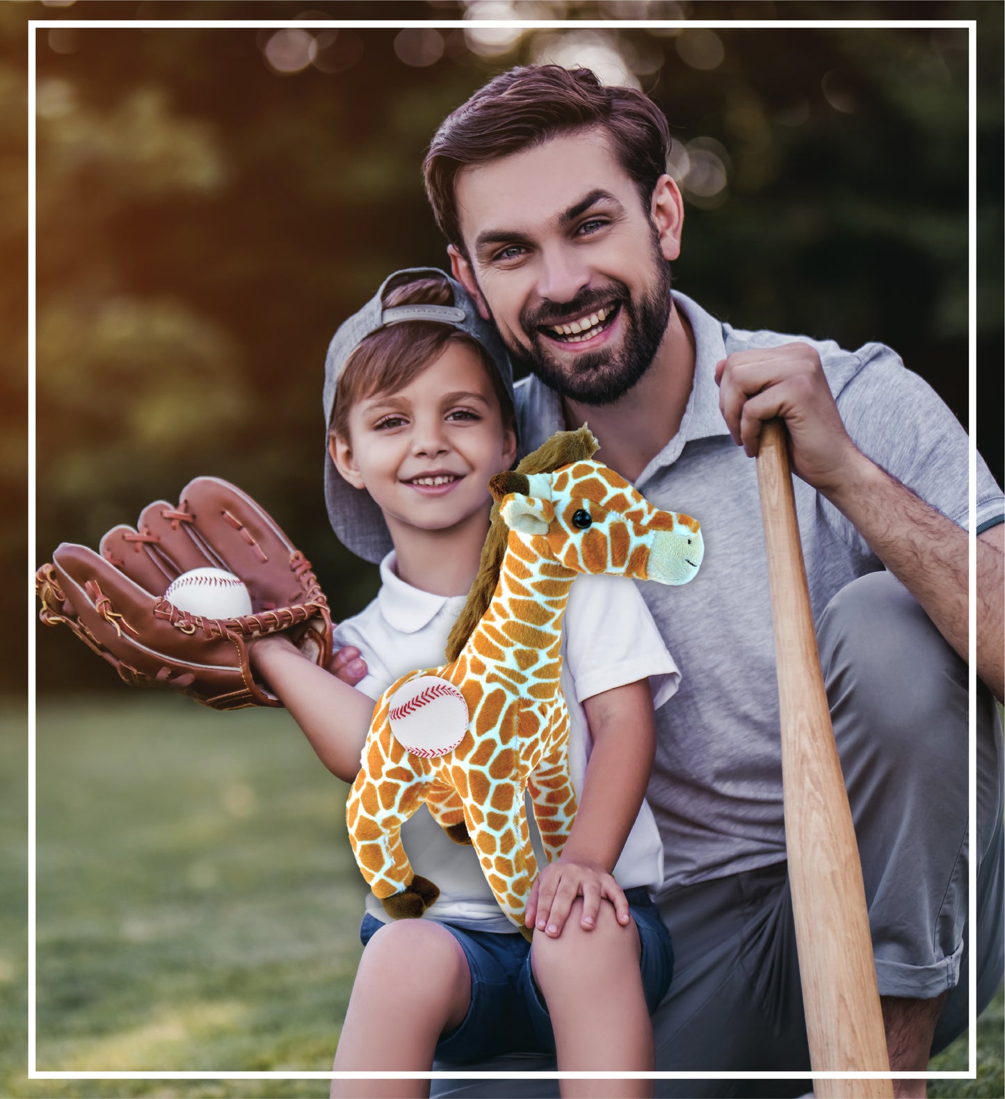 SUPER SOFT PLUSH - WILD LARGE GIRAFFE WITH BASEBALL PLUSH