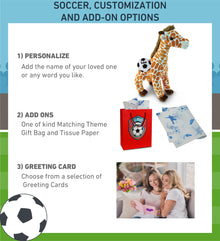 SUPER SOFT PLUSH - WILD LARGE GIRAFFE WITH SOCCER PLUSH