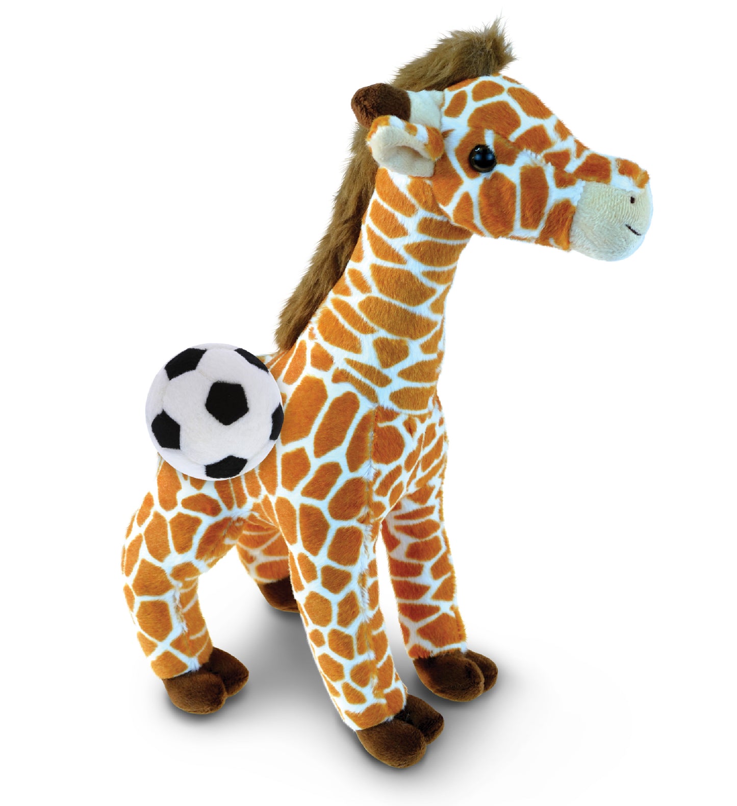SUPER SOFT PLUSH - WILD LARGE GIRAFFE WITH SOCCER PLUSH