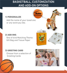 SUPER SOFT PLUSH - WILD LARGE GIRAFFE WITH BASKETBALL PLUSH