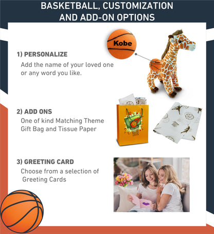 SUPER SOFT PLUSH - WILD LARGE GIRAFFE WITH BASKETBALL PLUSH