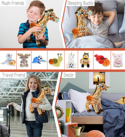 SUPER SOFT PLUSH - WILD LARGE GIRAFFE WITH BASKETBALL PLUSH