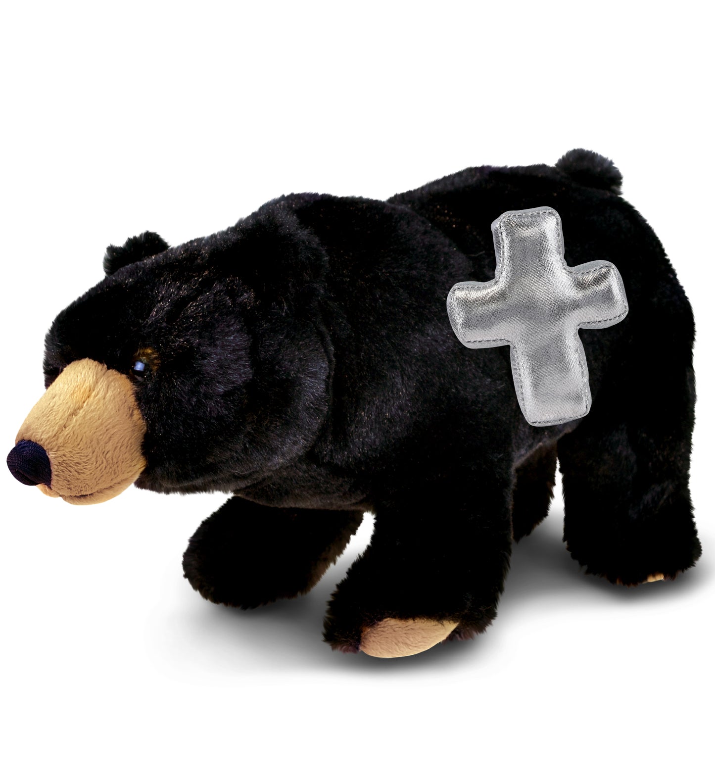 PLUSH CROSS - SUPER SOFT PLUSH - WILD SMALL BLACK BEAR