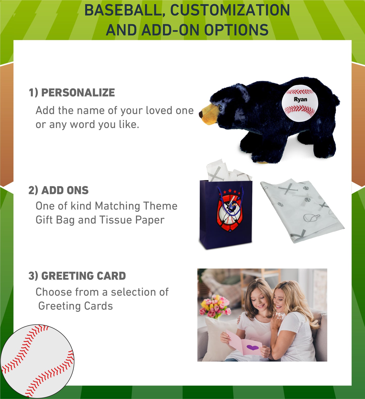 SUPER SOFT PLUSH - WILD SMALL BLACK BEAR WITH BASEBALL PLUSH