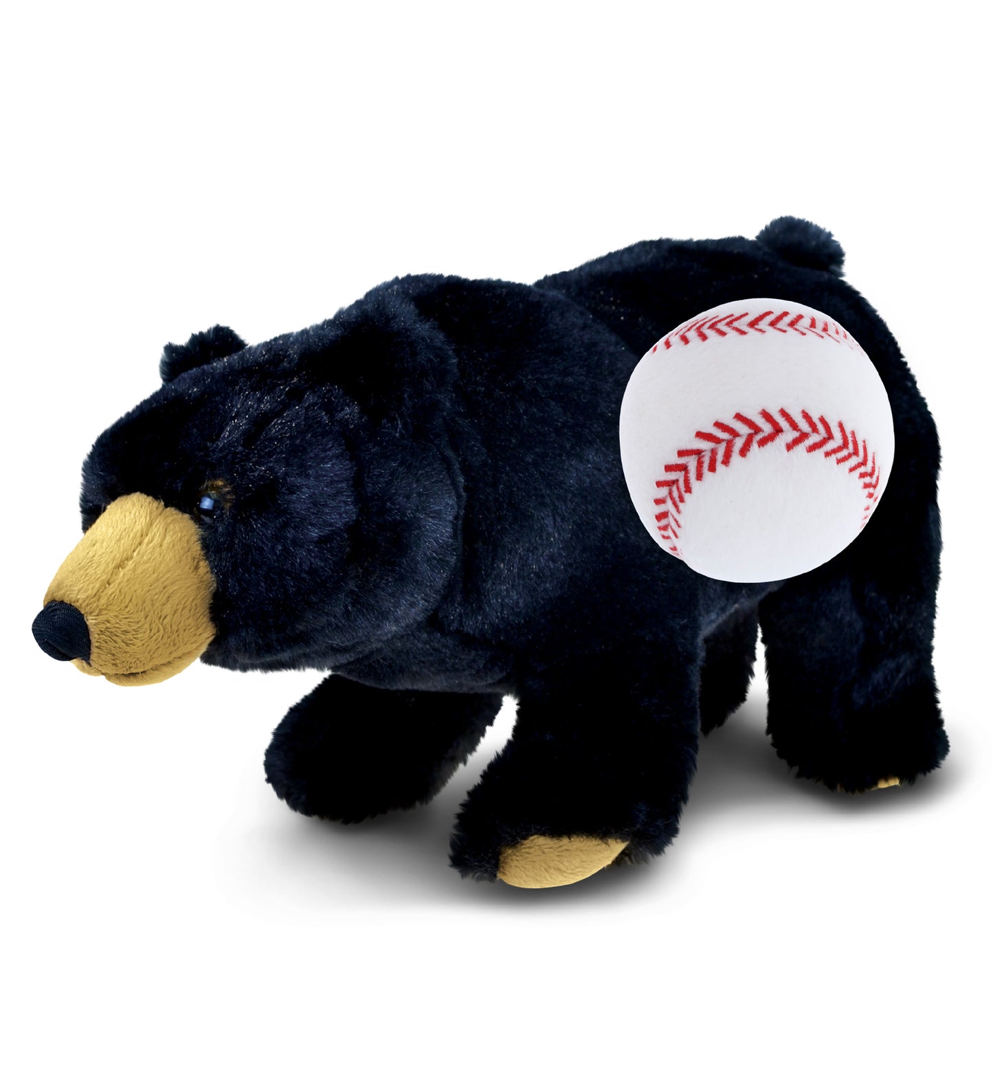 SUPER SOFT PLUSH - WILD SMALL BLACK BEAR WITH BASEBALL PLUSH
