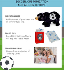 SUPER SOFT PLUSH - WILD SMALL BLACK BEAR WITH SOCCER PLUSH