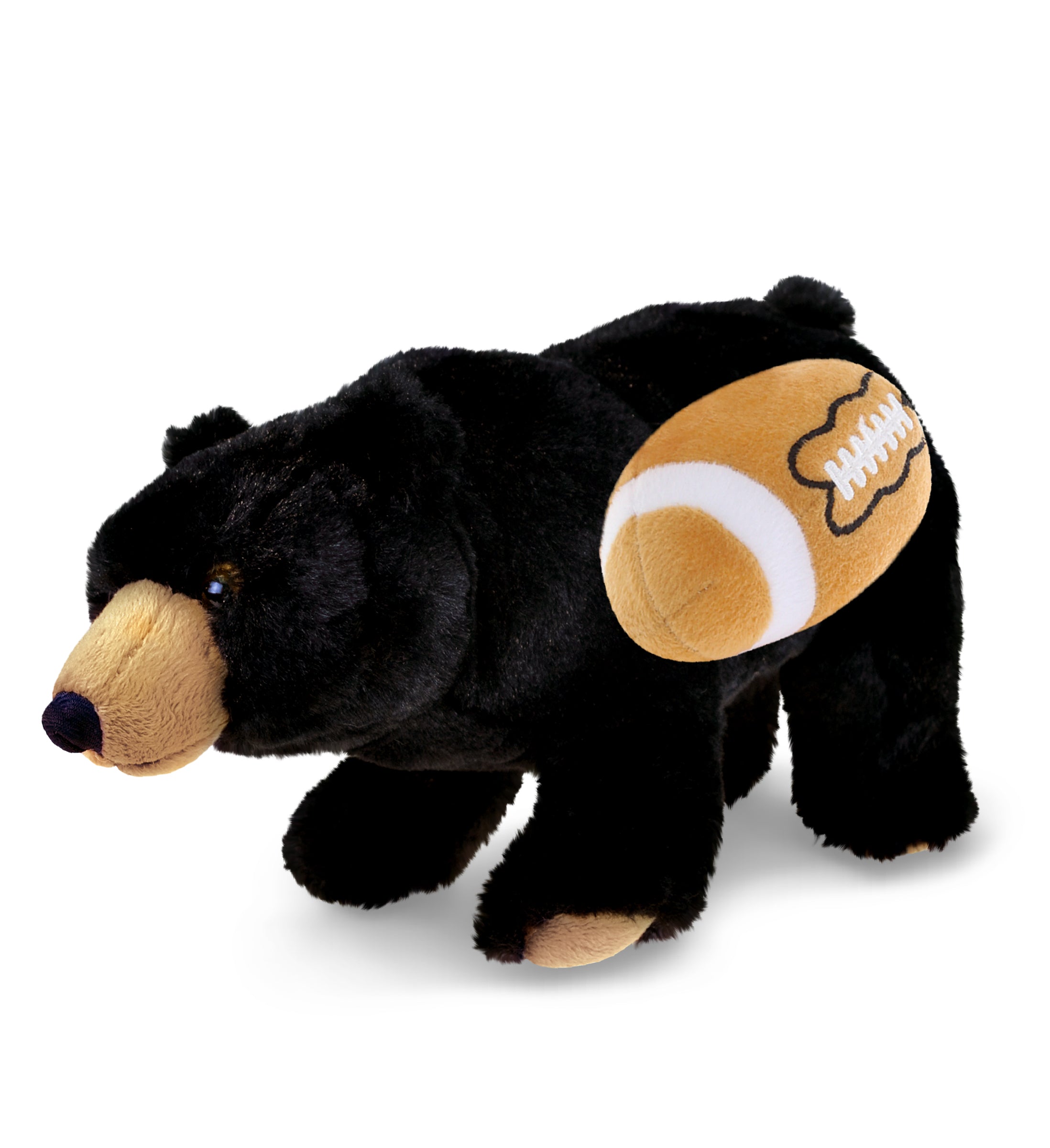 SUPER SOFT PLUSH - WILD SMALL BLACK BEAR WITH FOOTBALL PLUSH